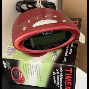 Timex T232R Radio Alarm Clock-Nature Sounds-Night Light-AM/FM-Tested Working